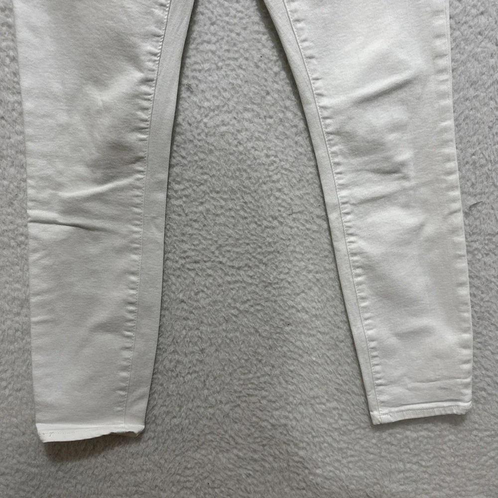 Frame Le Skinny De Jeanne Crop‎ Mid Rise Ivory White Jeans Women's Size 27
